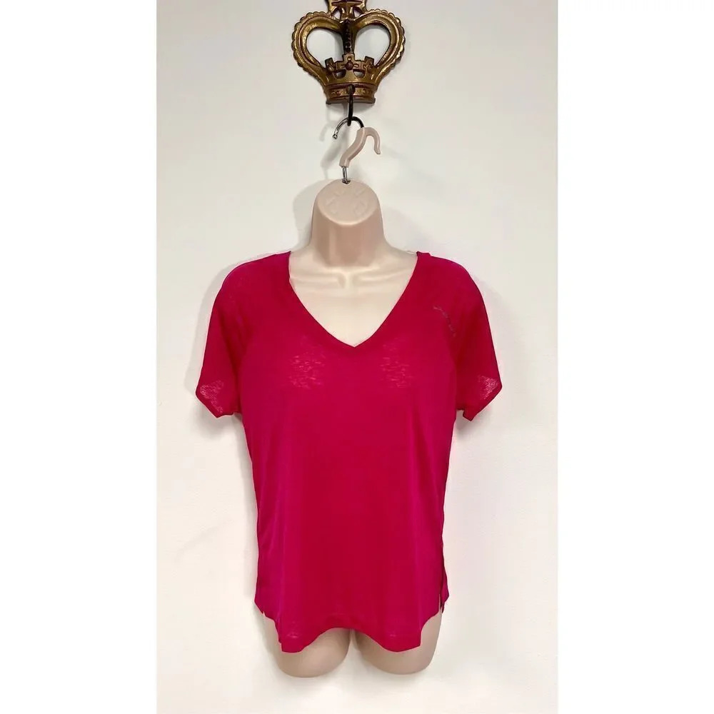 NWT Brooks Womens Pink V‎ Neck Ghost Short Sleeve Running T-Shirt Size Small